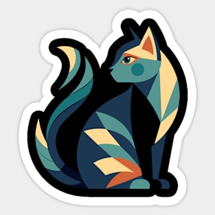 Geometric Feline Sticker